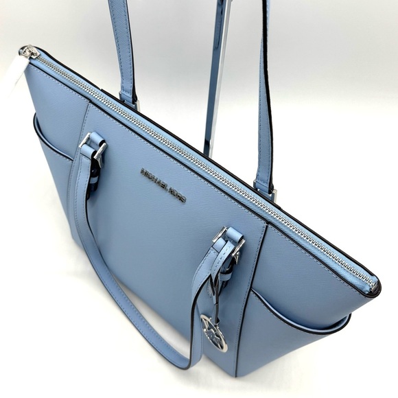 Michael Kors Large Charlotte TZ Tote Bag Light Sky Blue - Picture 7 of 12